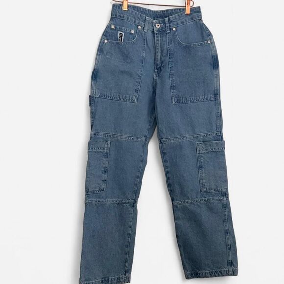 The Ragged Priest Combat Cargo Jeans – Cyber Grunge Streetwear Denim (Size 28) - Picture 4 of 8